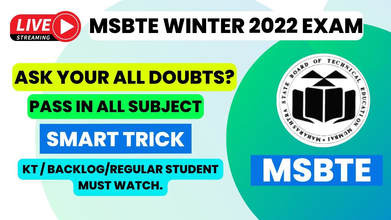 Ask Your Doubts? 🤔| MSBTE Winter 2022 Exam Tricks 🤩 | Score Good Marks & Pass in All Subjects 🥳