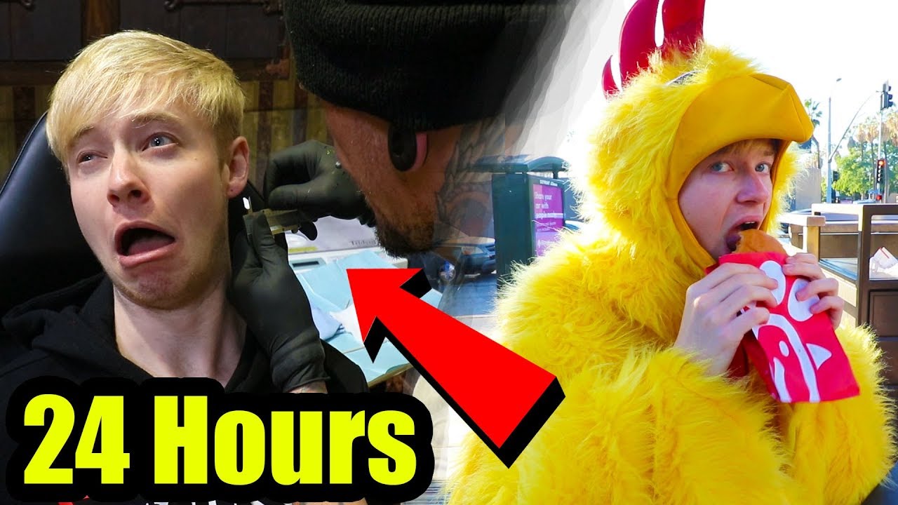 I Said YES to Everything My Bestfriend Said for 24 HOURS! (pierced ears) | Sam Golbach