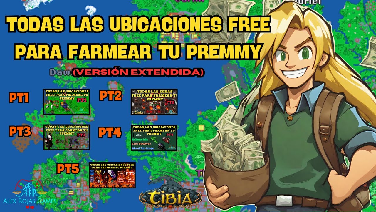 Todas las Zonas Free para Farmear Tu Premmy (Nivel 8 a 200) | Tibia - Versión Extendida