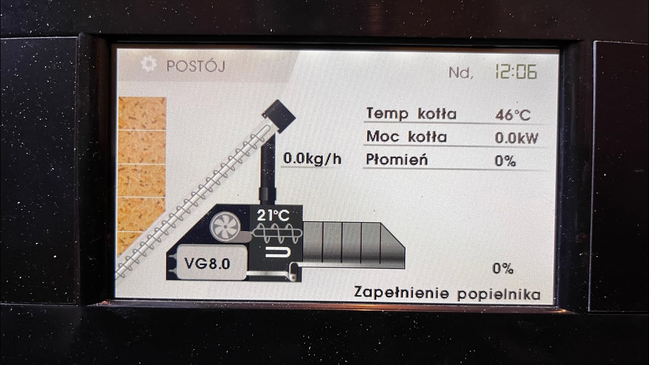 Kostrzewa EEI 15kw  VG - piec na pellet - czyszczenie, przeważanie pelletu