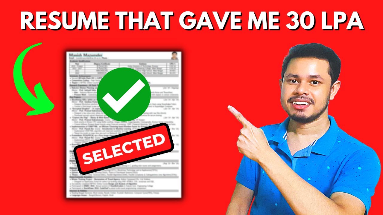 How to make Resume for Freshers | My Resume as a Fresher at IIT Kanpur