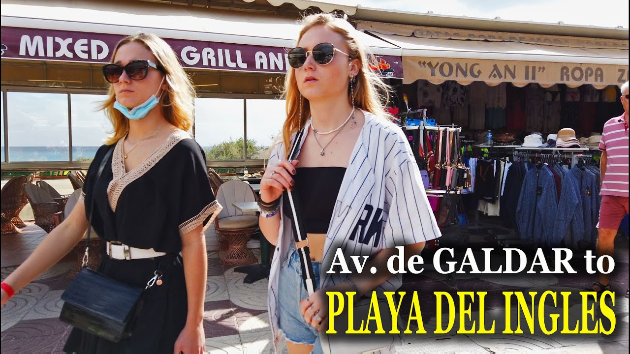 GRAN CANARIA🇪🇸: Caminando Av. de GALDAR a ANEXO II PLAYA DEL INGLES en Martes 25 de Enero de 2022