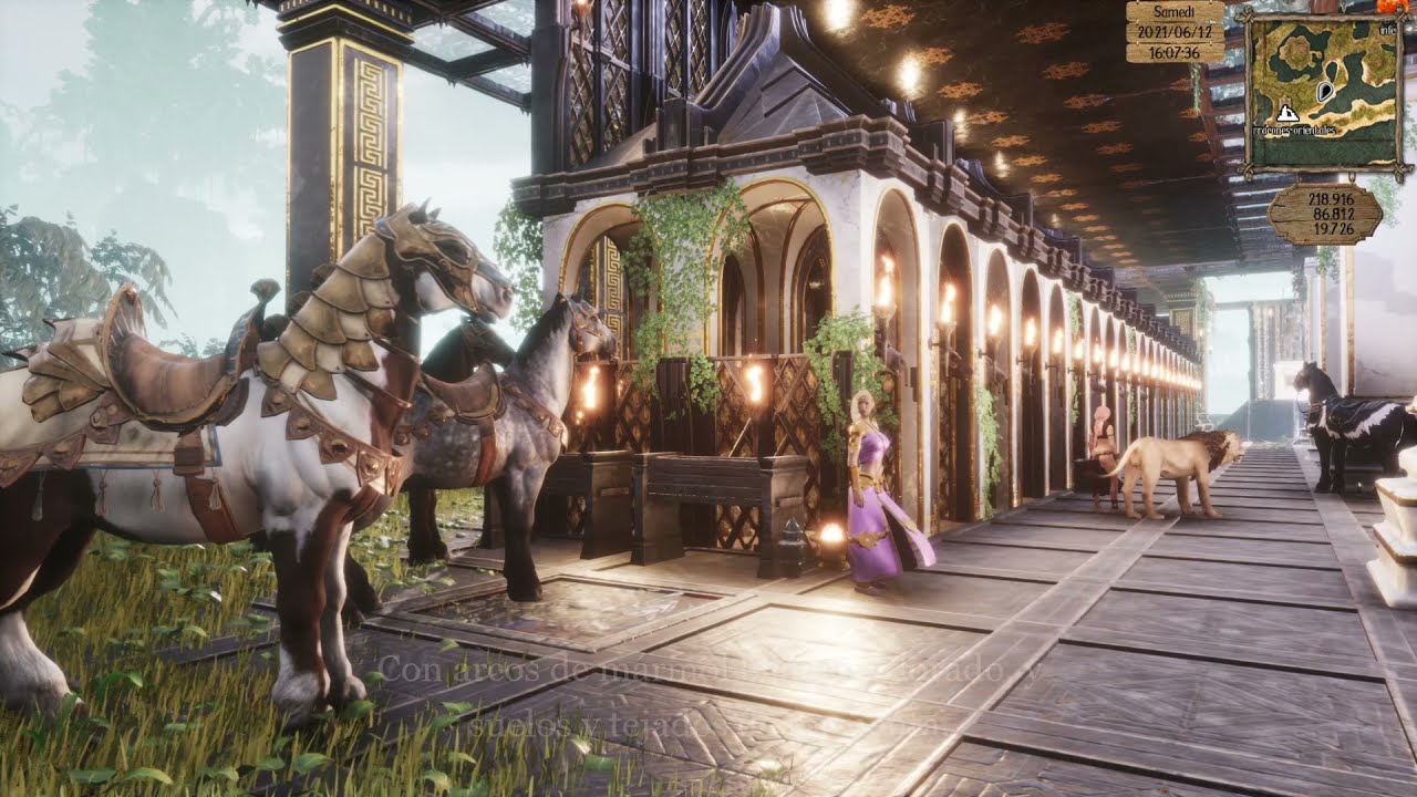 Establos de lujo lemurianos. Conan Exiles. Exiled lands. Anexo a De Luz y Tormenta.