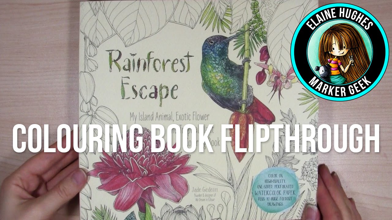 Rainforest Escape by Jade Gedeon Adult Colouring Book Flipthrough