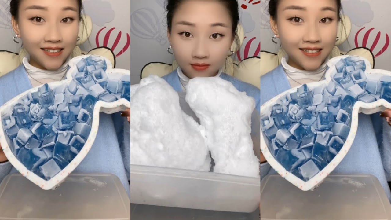 SOLO LZM | FRESH CLEAR ICE CUBES 🧊WITH FREEZER FROST #iceeating #asmr #asmrice #freezerfrost