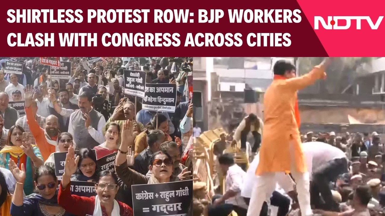 BJP Vs Congress | Shirtless Protest Row Escalates: BJP Workers Clash With Congress Across Cities
