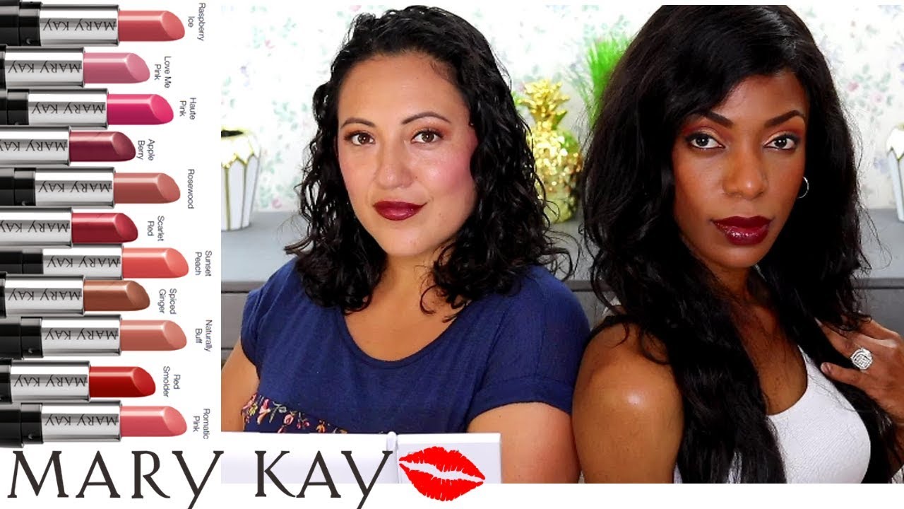 Свотчи гелевой полуглянцевой помады Mary Kay