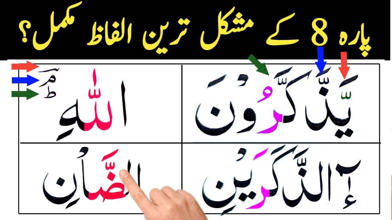 Juz 8 Mushkil Alfaaz with Tajweed | Para 8 Difficult Words Quran