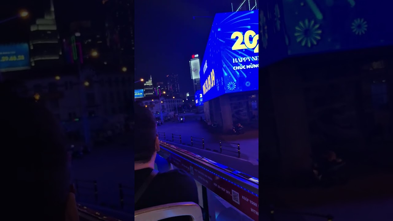 Sài Gòn by night from double decker bus 🚌 view - New Year Eve tour, December 31, 2026