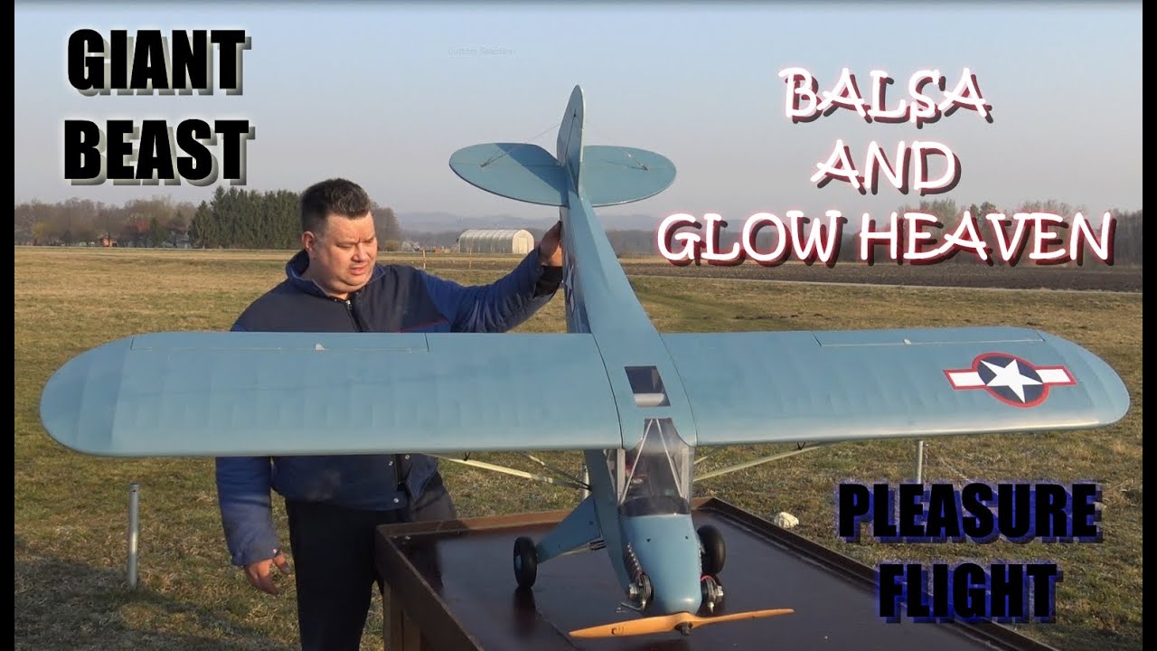 GIANT 2.4m H-King NE-1 Navy Cub RC plane with ASP FT 160 twin glow engine Pleasure flight