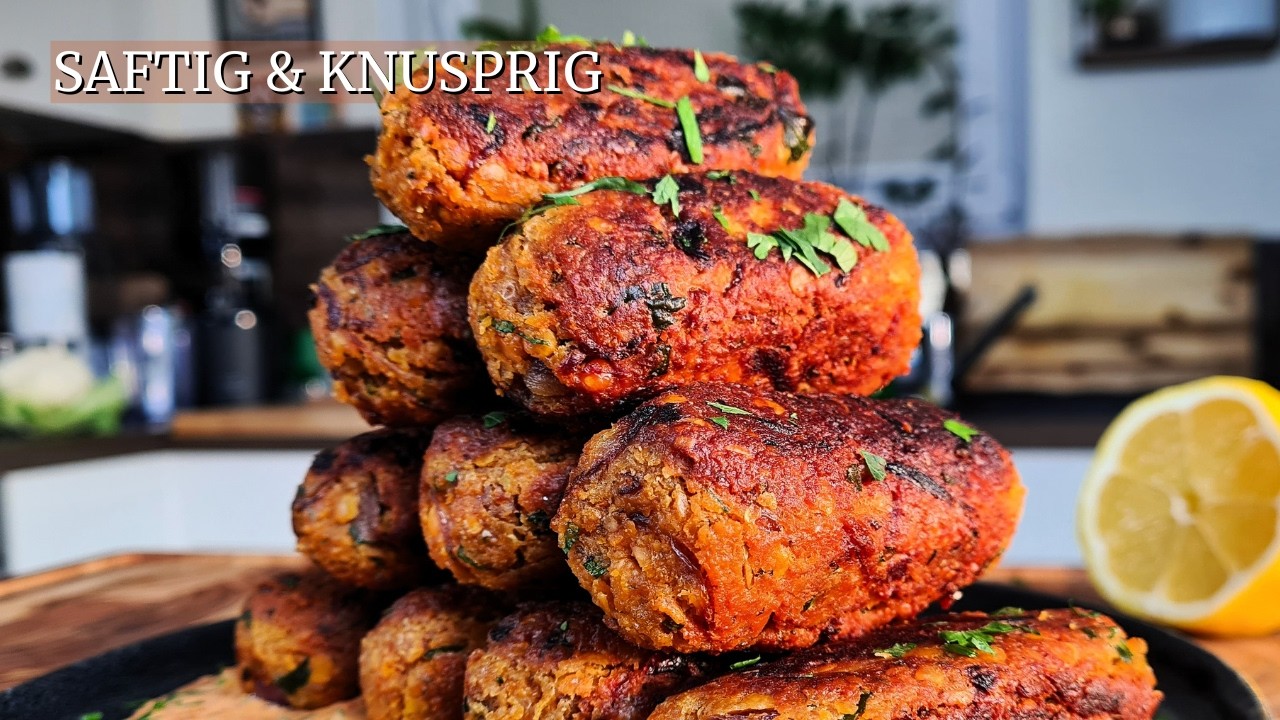 Linsen-Ćevapčići aus der Pfanne – knusprig, saftig & proteinreich