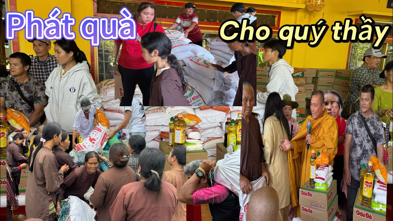 Phát quà đầu năm cho quý thầy và quý sư cô .