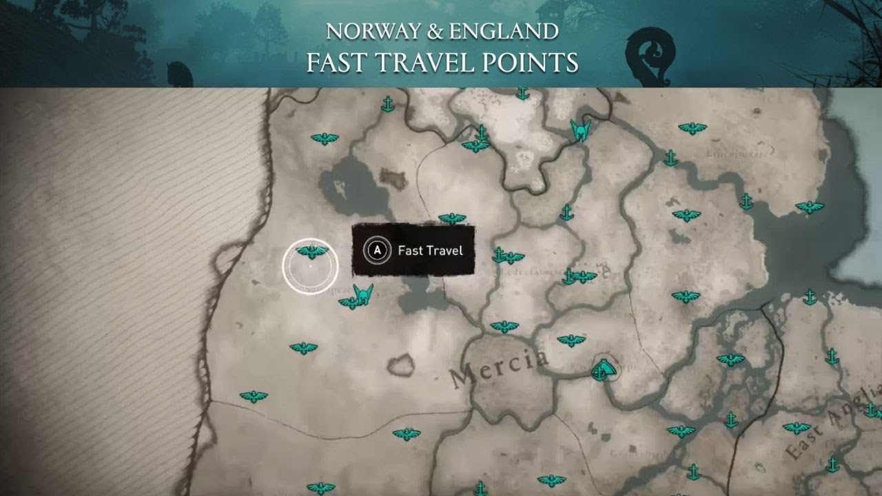 Norway & England Fast Travel All Locations [Only MAP]: Assassin's Creed Valhalla