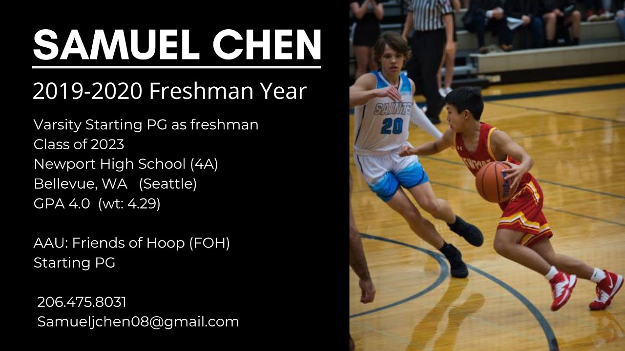 Samuel Chen (2023) Newport HS Freshman Starting PG Varsity Highlights 2019-2020