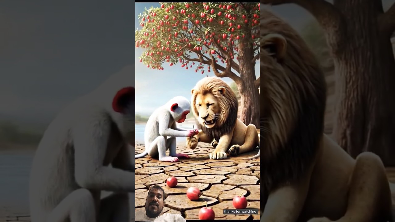 Very Emotional Lion King monkey help Video| #cartoon #facts #lion #lionqueen #lionhead #monkey