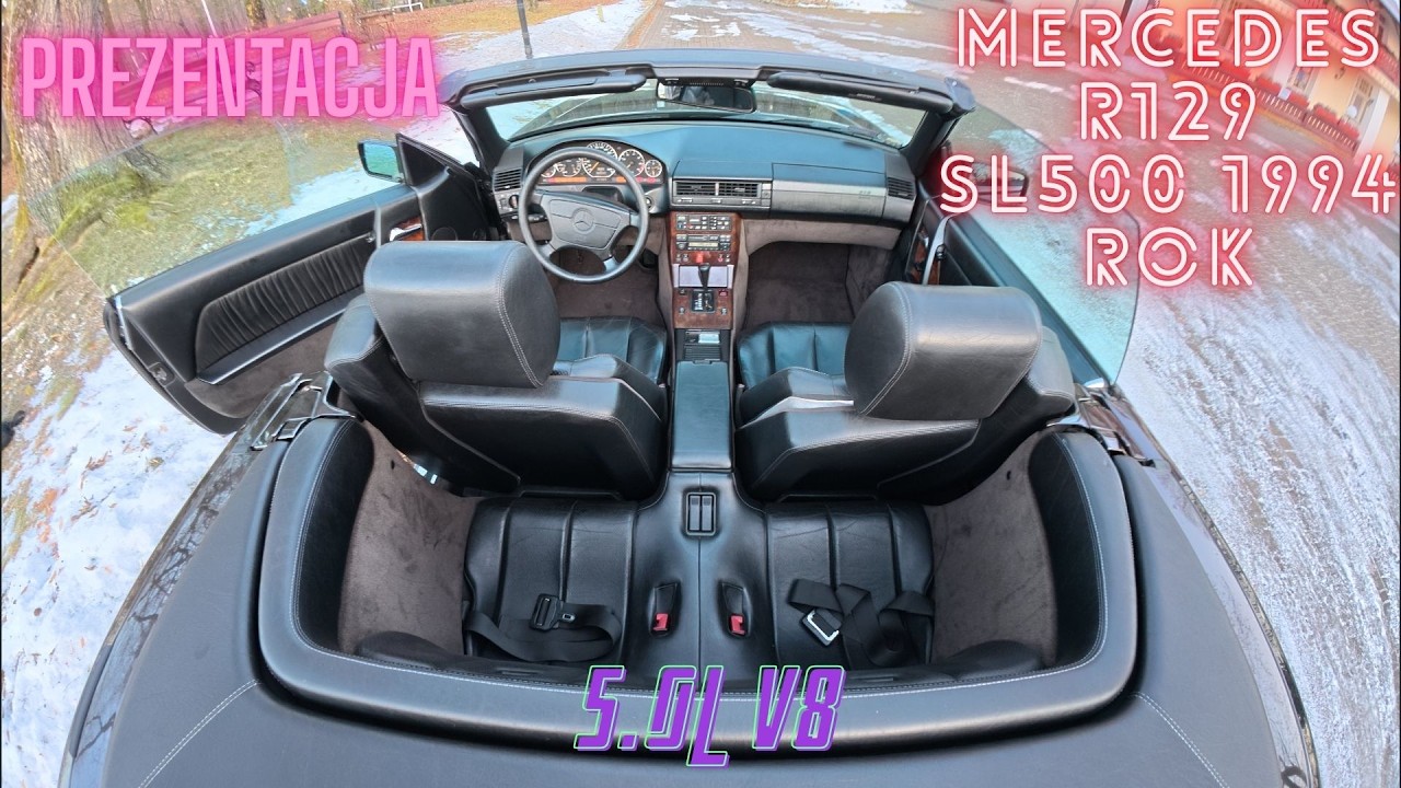 Mercedes R129 SL500 V8 prezentacja #amg #benz #cabrio #roadster #rwd #walkaround  #klasyk #top