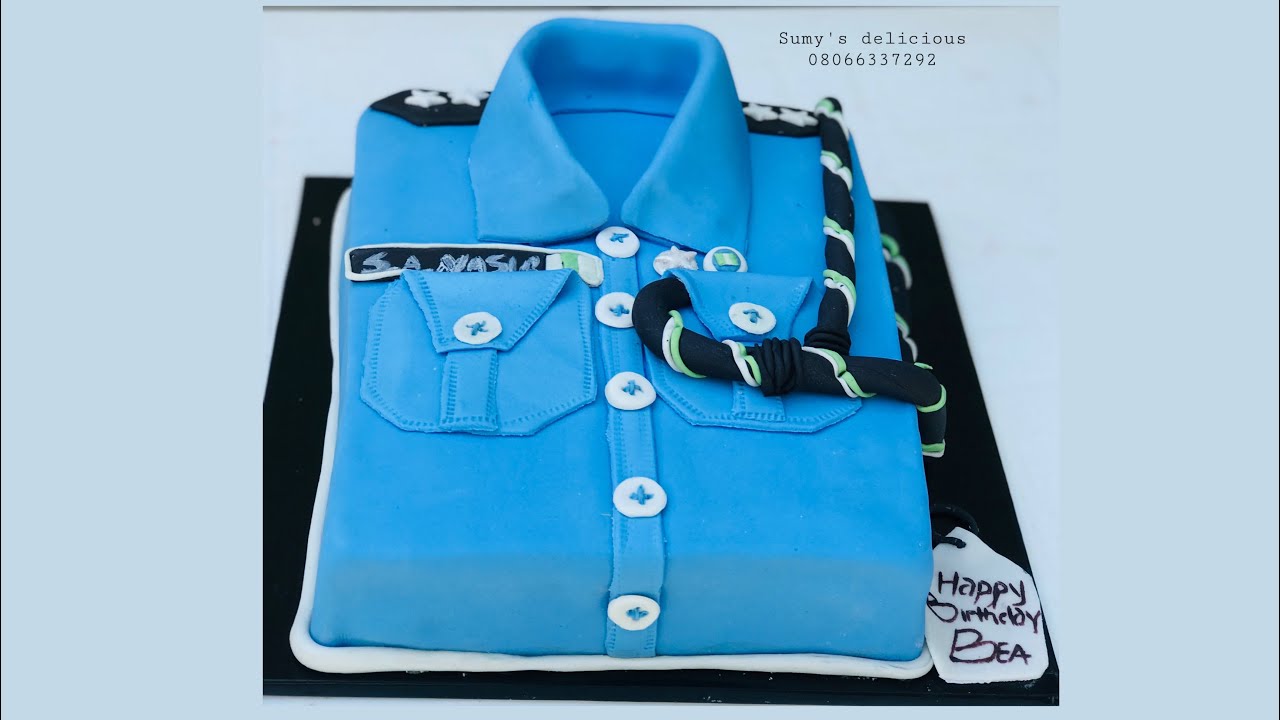 Police uniform fondant cake