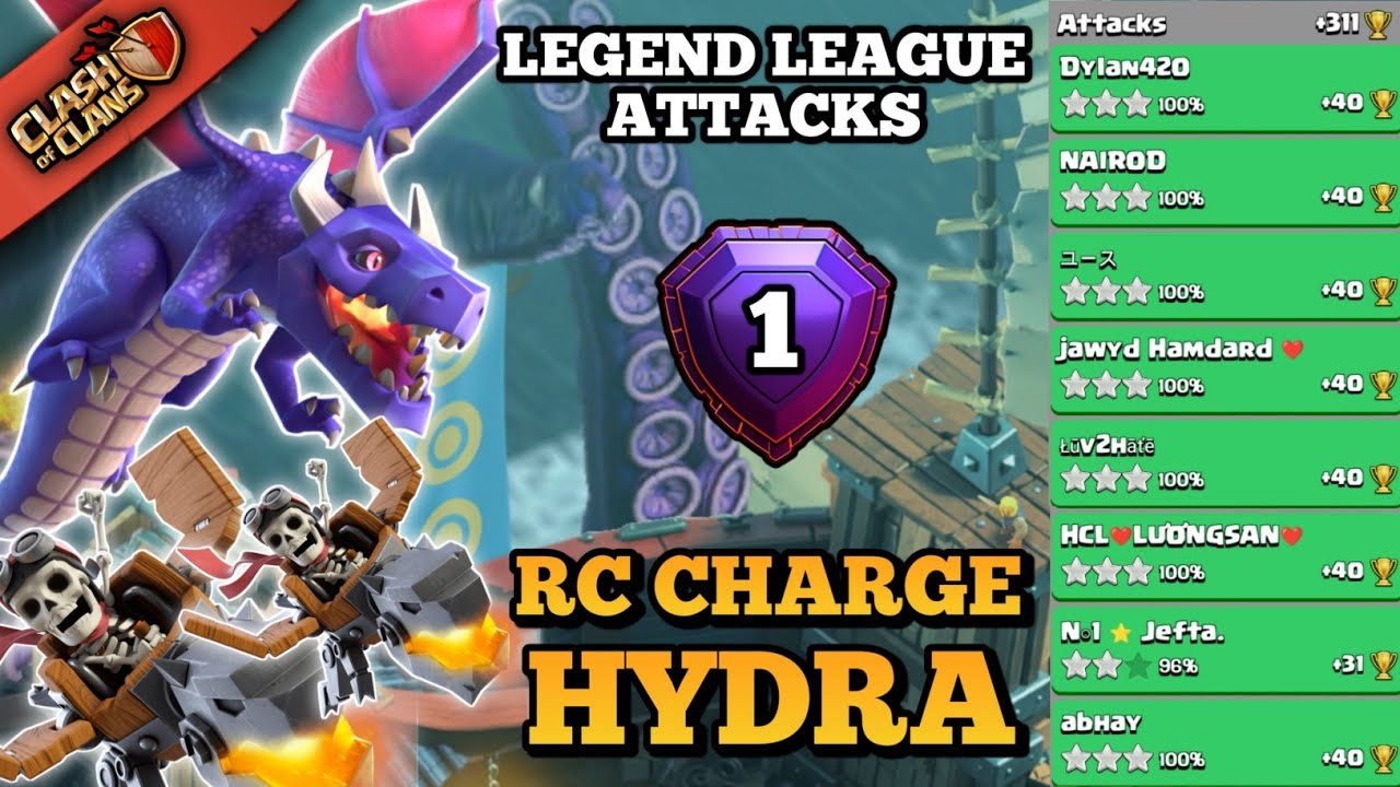 RC Charge Hydra Attack Strategy TH17 | Legend League Attacks | EP.1 | Clash of Clans