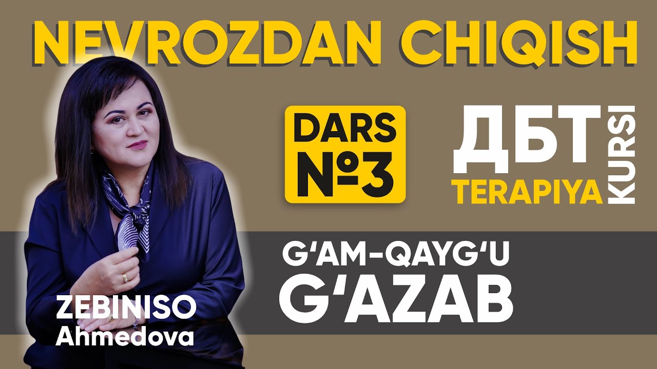 3-dars: G'azab. G'am-qayg'udan qutilish mumkinmi? | Nevrozdan chiqish kursi