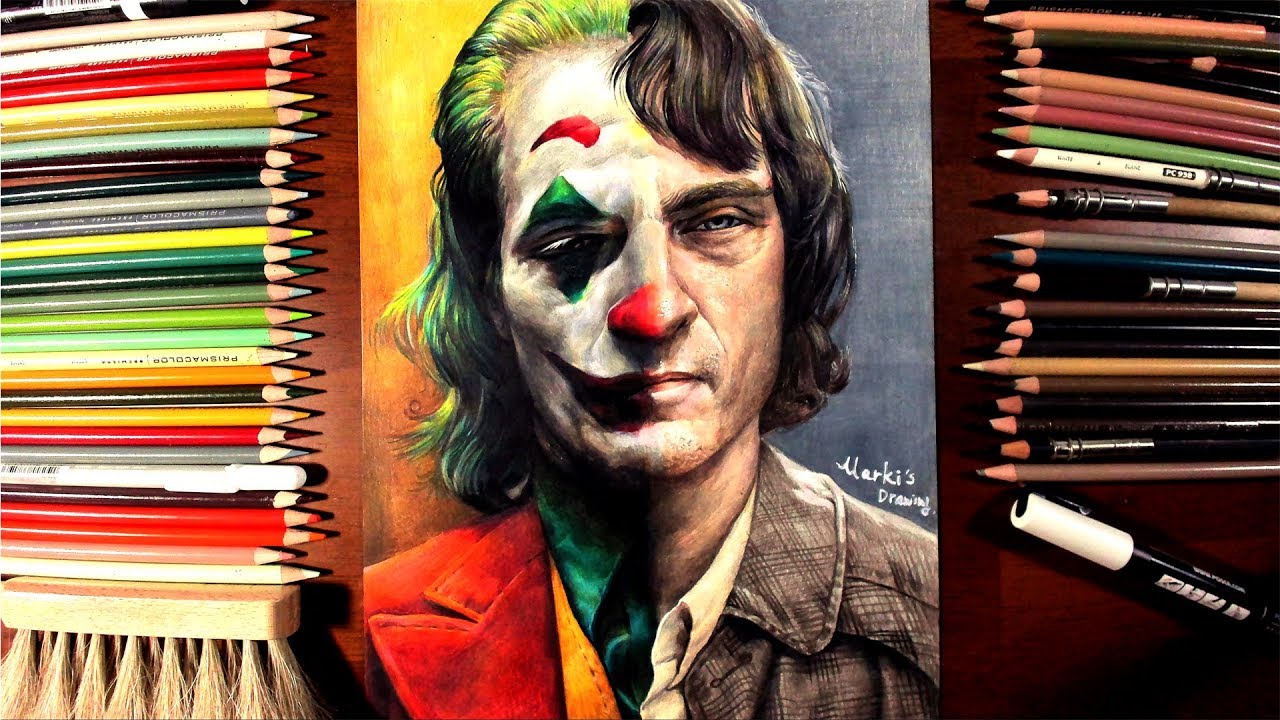 Drawing Joker (Joaquin Phoenix) - marki draws, colored pencil