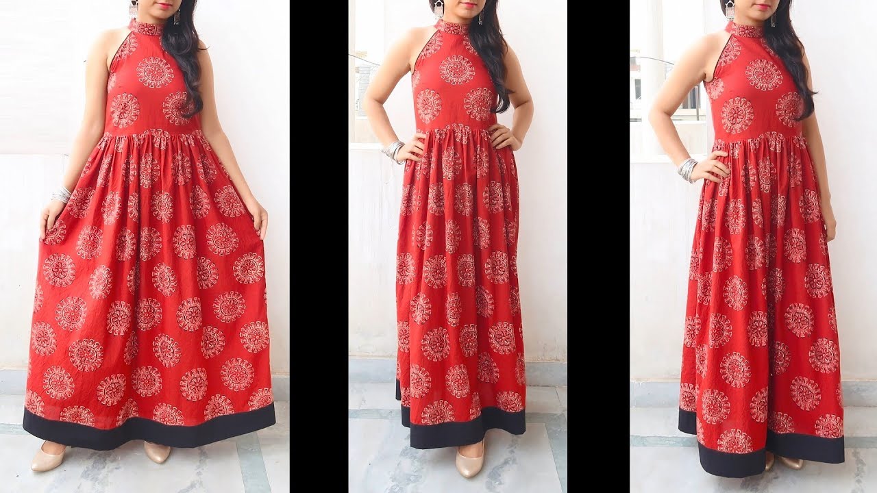 DIY : Halter Neck Maxi Dress | Designer Maxi Dress for Summers