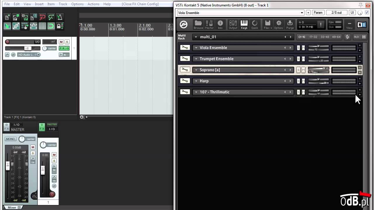 Zastosowanie Multi w sesji DAW - Kontakt 5
