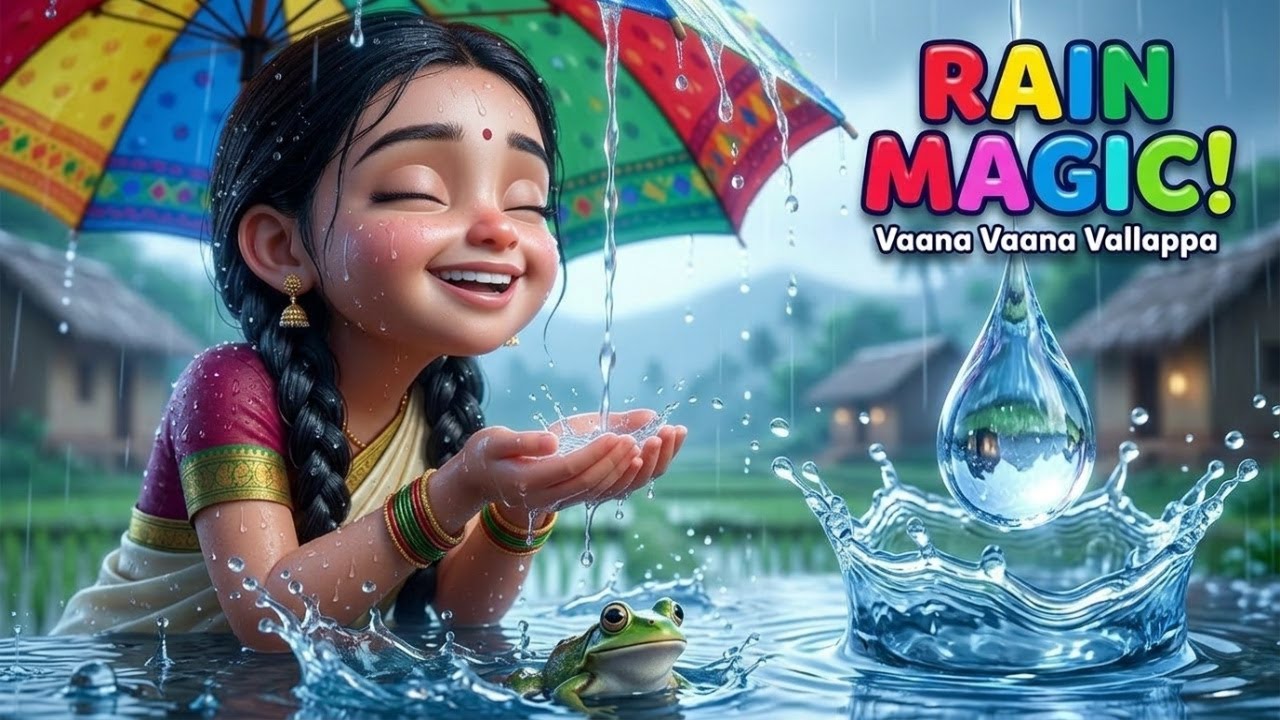 ☔ Vaana Vaana Vallappa | Best 3D Animated Telugu Rain Song | RhymeTime Telugu