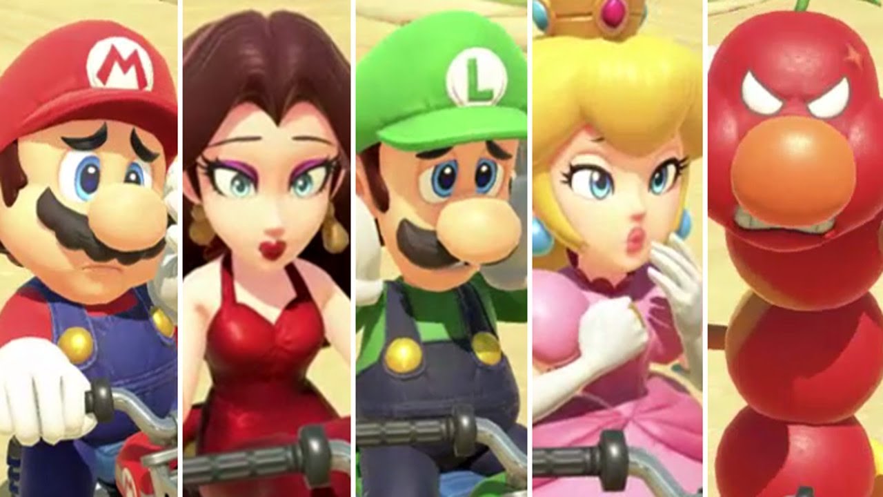 Mario Kart World - All Character Losing Animations (Bikes)