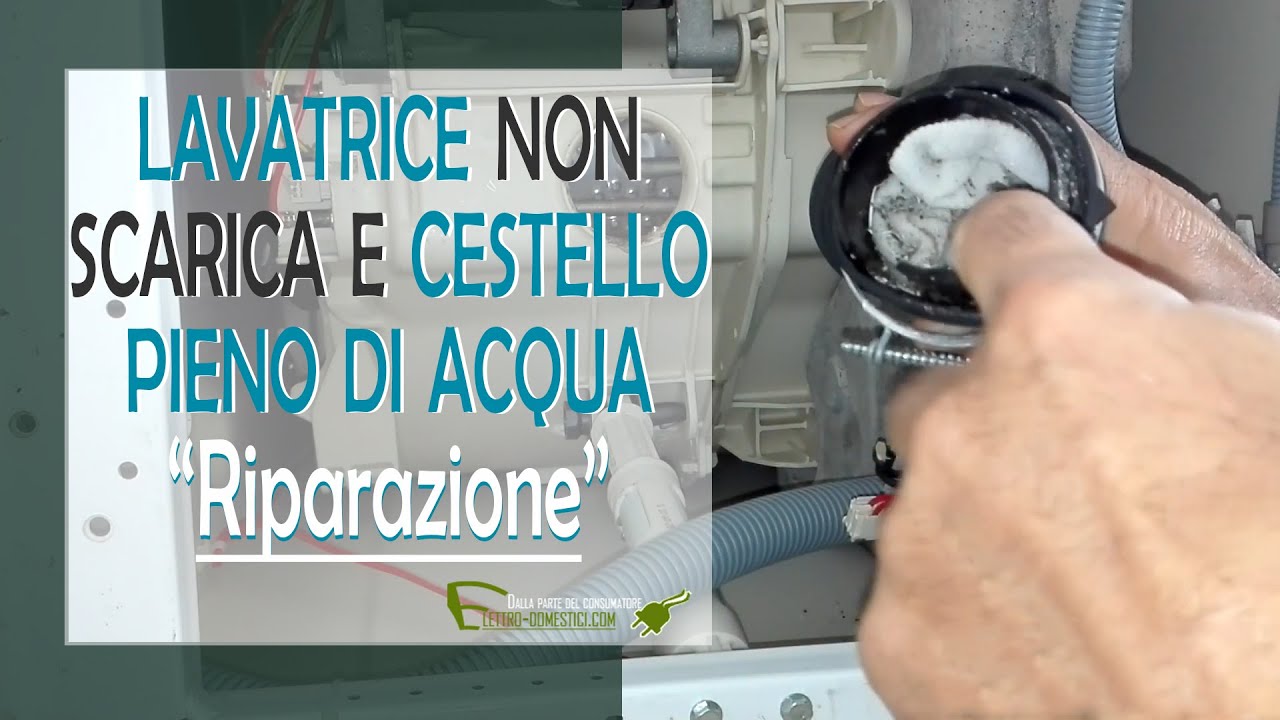 Lavatrice non scarica acqua o lo fa parzialmente: manicotto vasca pompa ostruito.