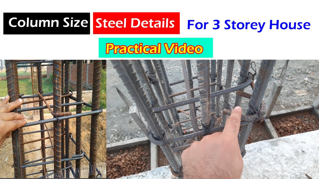 3 Storey House Column Size and Steel Reinforcement Details