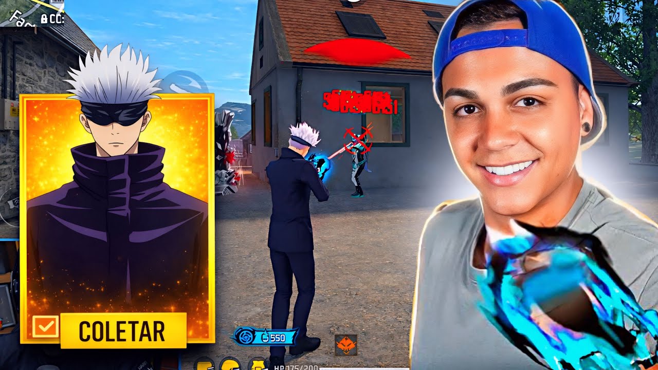 FREITAS USOU A SKIN DO SATURU GOJO E AMASSOU GERAL NO FREE FIRE 💙 FREITAS e NOBRU! React