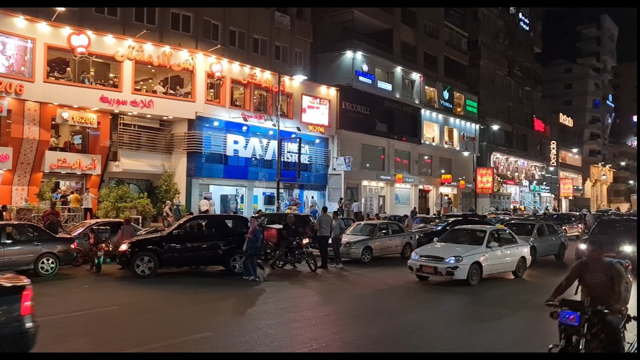 جولة في شارع عباس العقاد قلب مدينة نصر ليلا , شارع عباس العقاد بالليل واهم المحلات والمطاعم وكافيهات