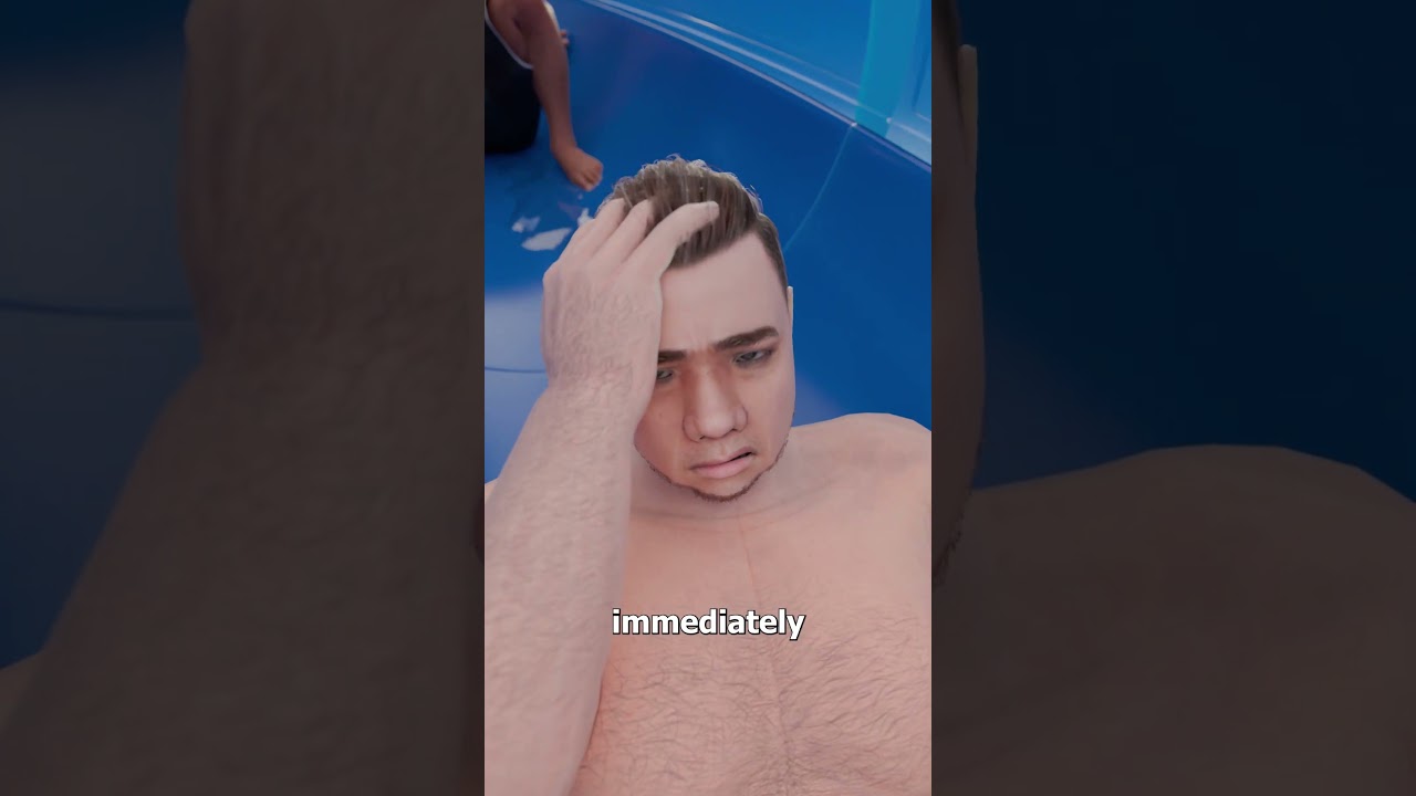 He Got Stuck In A Water Slide 😨