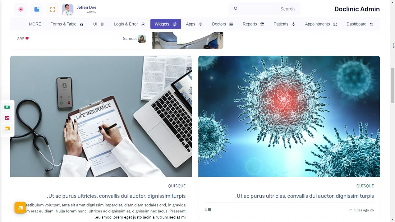 Doctor Dashboard Bootstrap Admin Templates with RTL Light Theme