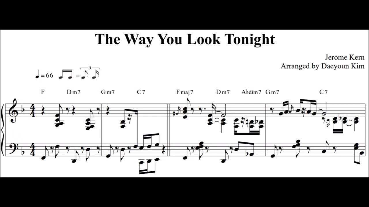 [Jazz Standard] The Way You Look Tonight (sheet music)