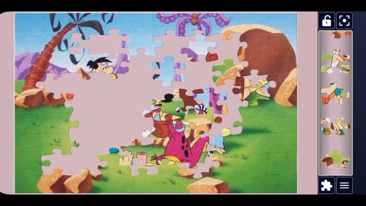 The Flintstones scene featuring the Flintstone family having a 🧺//Mind Fresh Puzzle palace 🧩//