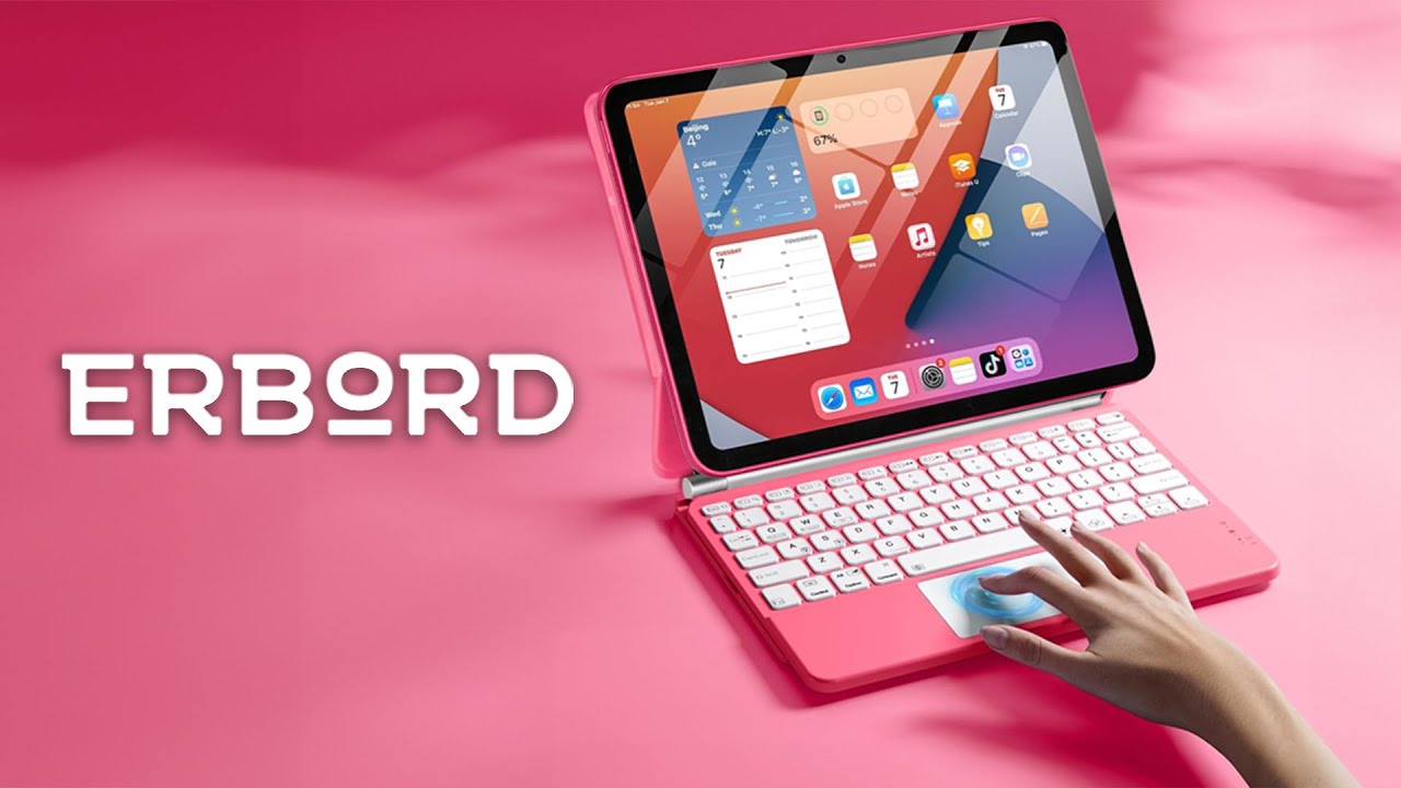 Etui z klawiaturą do Apple iPad A16 (11 generacji) w kolorze różowym