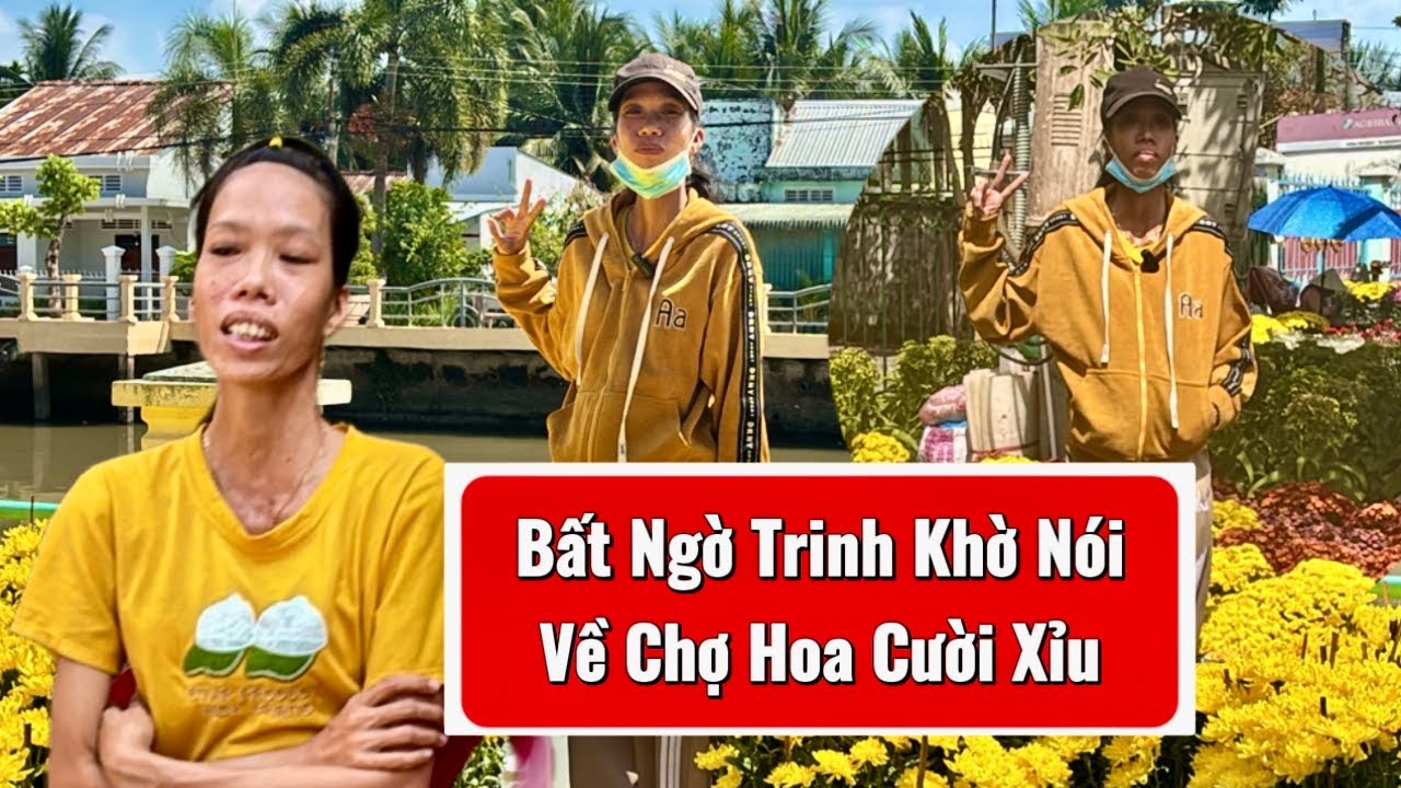 Trinh khờ náo loạn chợ hoa tết tới đâu ai cũng đứng nhìn #haivitmoinhat #trinhkho #trungu40 #quyu42