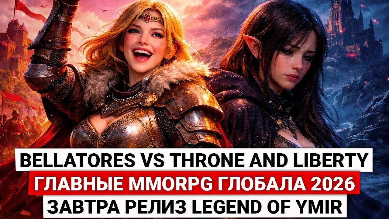 BELLATORES VS THRONE AND LIBERTY, ГЛАВНЫЕ MMORPG ГЛОБАЛА 2026, ЗАВТРА РЕЛИЗ LEGEND OF YMIR В STEAM