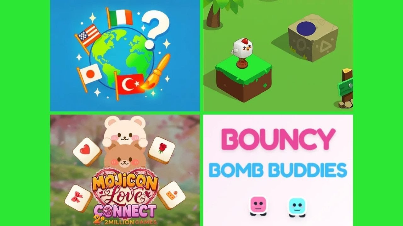 Happy Jump | Flag Master: World Flags Quiz | Bouncy Bomb Buddies | Mojicon Love Connect