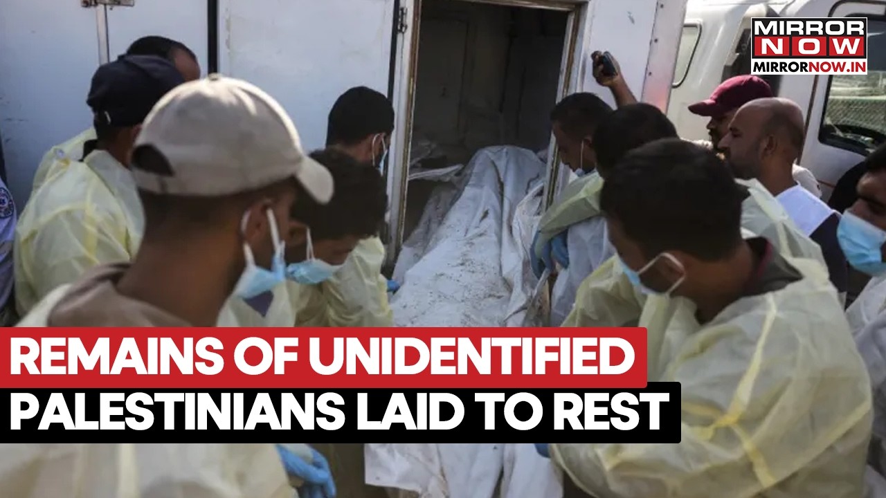 Gaza: Remains Of Unidentified Palestinians Laid To Rest At A Mass Burial Site Amid Crisis | Watch