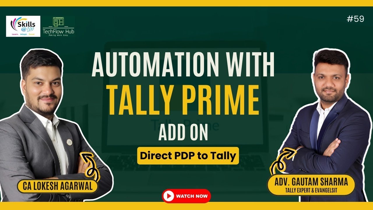 Tally Automation || Pdf to tally || Tally Add on's || Skills@100