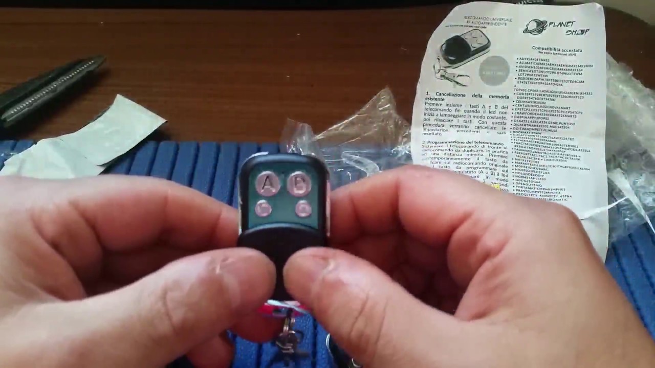 Telecomando universale autoapprendente 4 canali a 433,92 Mhz - Recensione