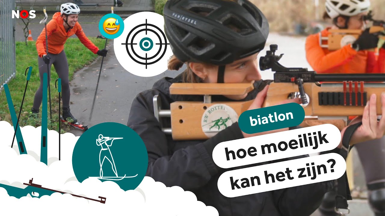 SCHIETEN, STRAF & ROLSKIËN: vallen & opstaan met BIATLON 😅🩹 | Hoe moeilijk kan het zijn? | NOS Sport