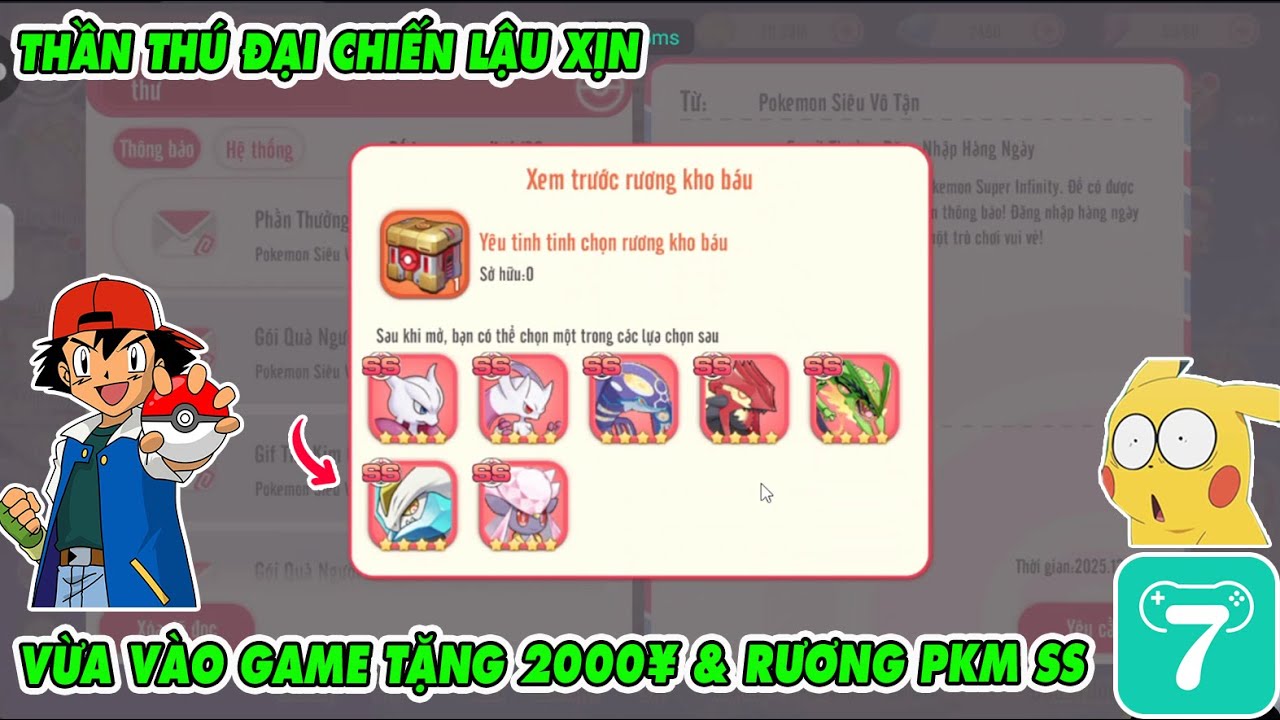 THẦN THÚ ĐẠI CHIẾN LẬU : FREE RƯƠNG SS & 2000 TỆ MỖI NGÀY CHO AE XÀI QUÁ ĐÃ