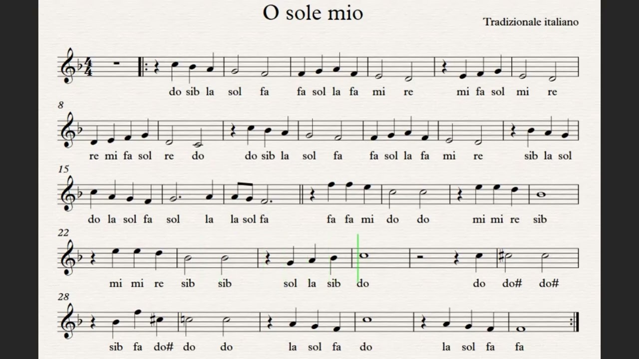 O SOLE MIO - FREE PDF - Spartito facile - Flauto - Flauto dolce - Violino - Tutorial - Play along