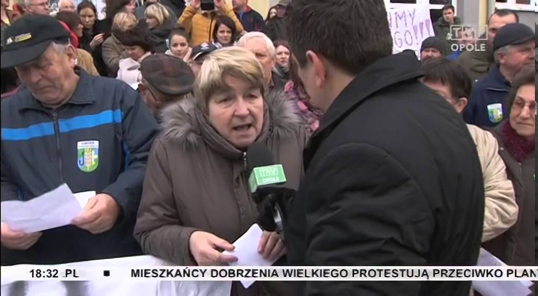 Protest mieszkańców gminy Dobrzeń Wielki