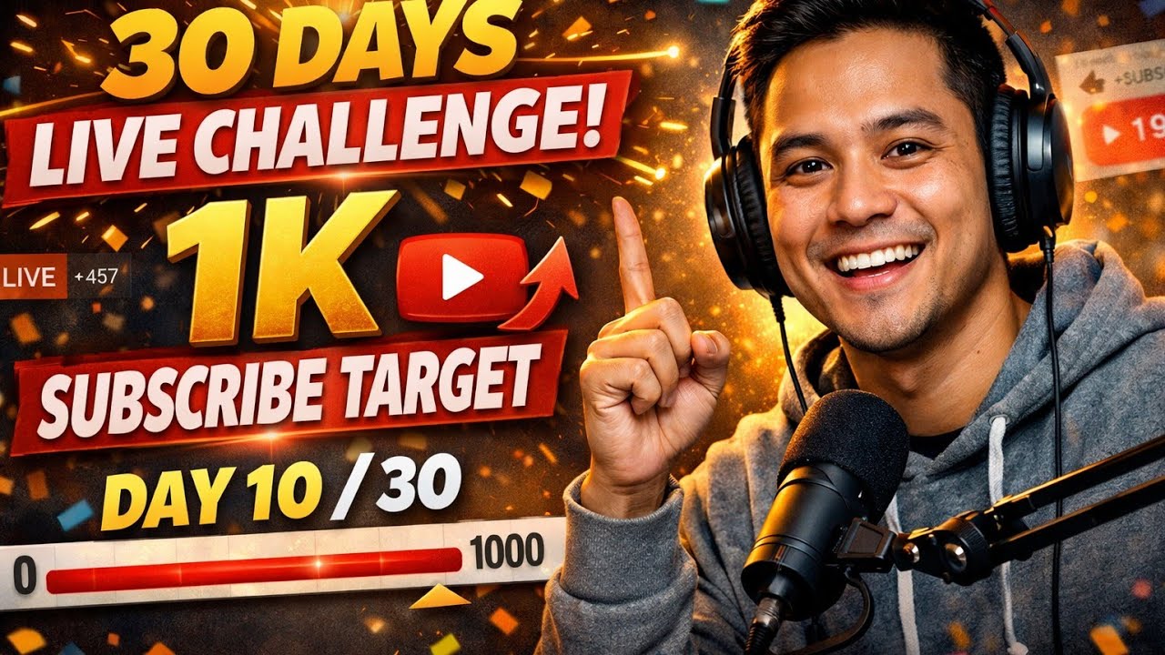 30 Days Live Challenge 🔴 Day 10/30 | 1K Subscriber Target | Support the Journey!