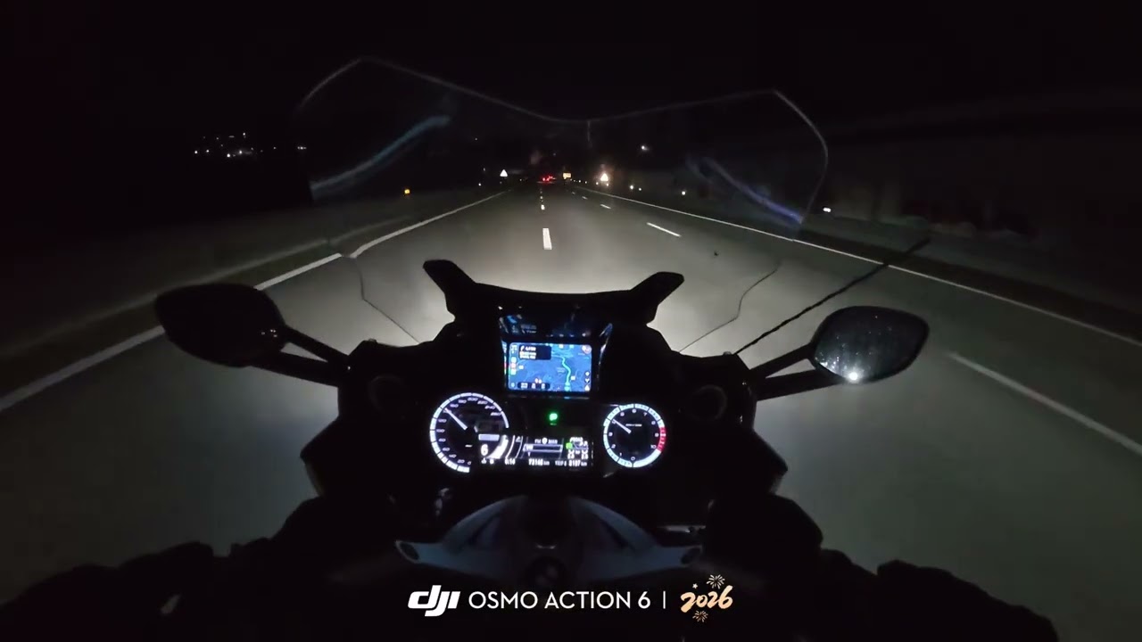 BMW K1600 test DJI osmo action 6 at night #bmwmotorrad #bmwk1600 #djiosmoaction6 