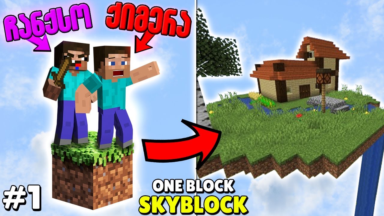 Minecraft მაგრამ ერთ ბლოკზე?! | Minecraft ONE BLOCK SKYBLOCK #1